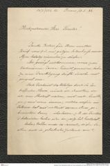 Nachlass Franz Steindachner, Brief von Franz Liechtenstern an Franz Steindachner (13.01.1884), Inv.Nr. 303.12, Seite 1